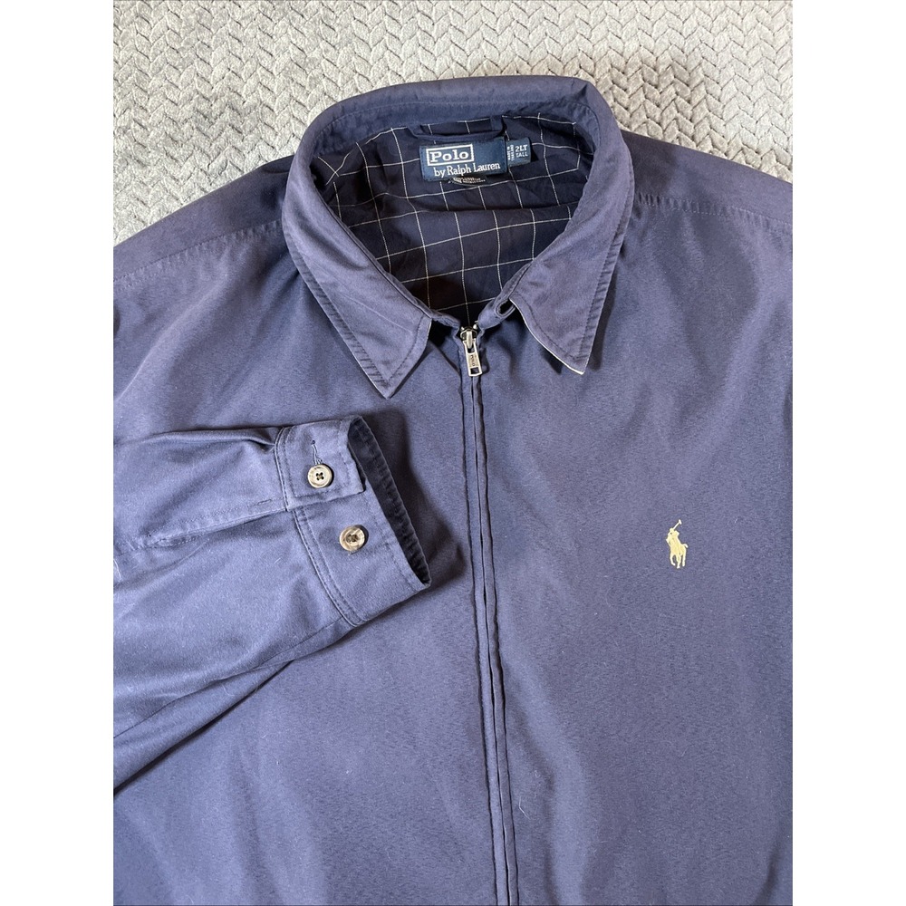 Polo Ralph Lauren Bi-Swing Bomber Jacket Men's 2LT Blue Lined Full‎ Zip Preppy
